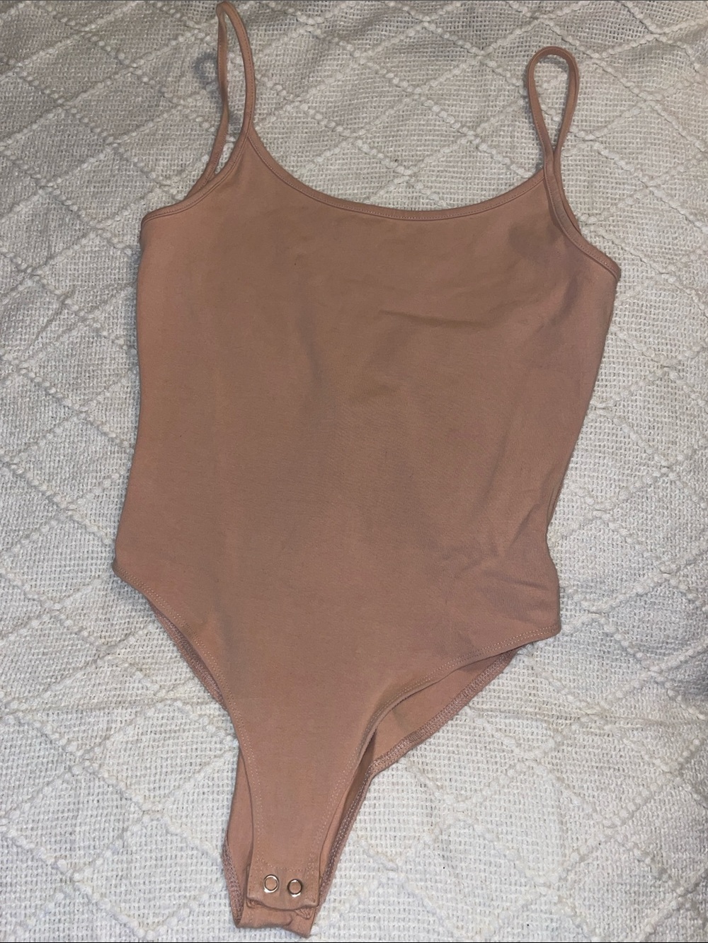 Forever 21 Nude/Tan Slim Strap Sleeveless Bodysuit